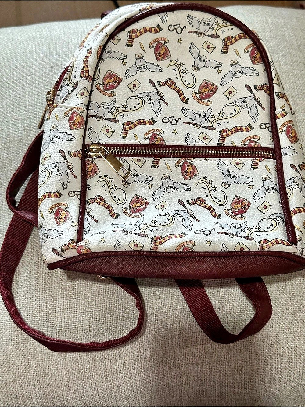 Harry Potter Icons Mini Backpack White & Burgundy Like New